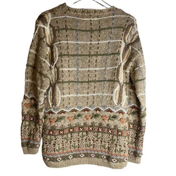 Portraits Northern Isles Vintage 1980's Hand Knitted Sweater - Picture 2 of 6